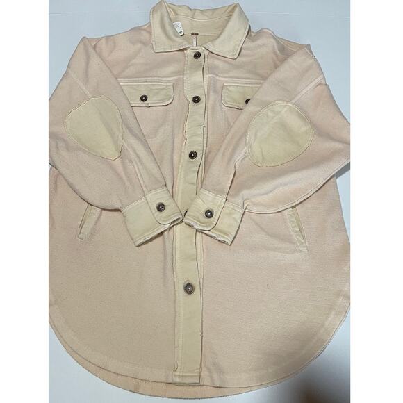 Free People‎ Oversized Ruby Sweetheart Fleece Shirt Jacket Distressed Size Small - Picture 14 of 16